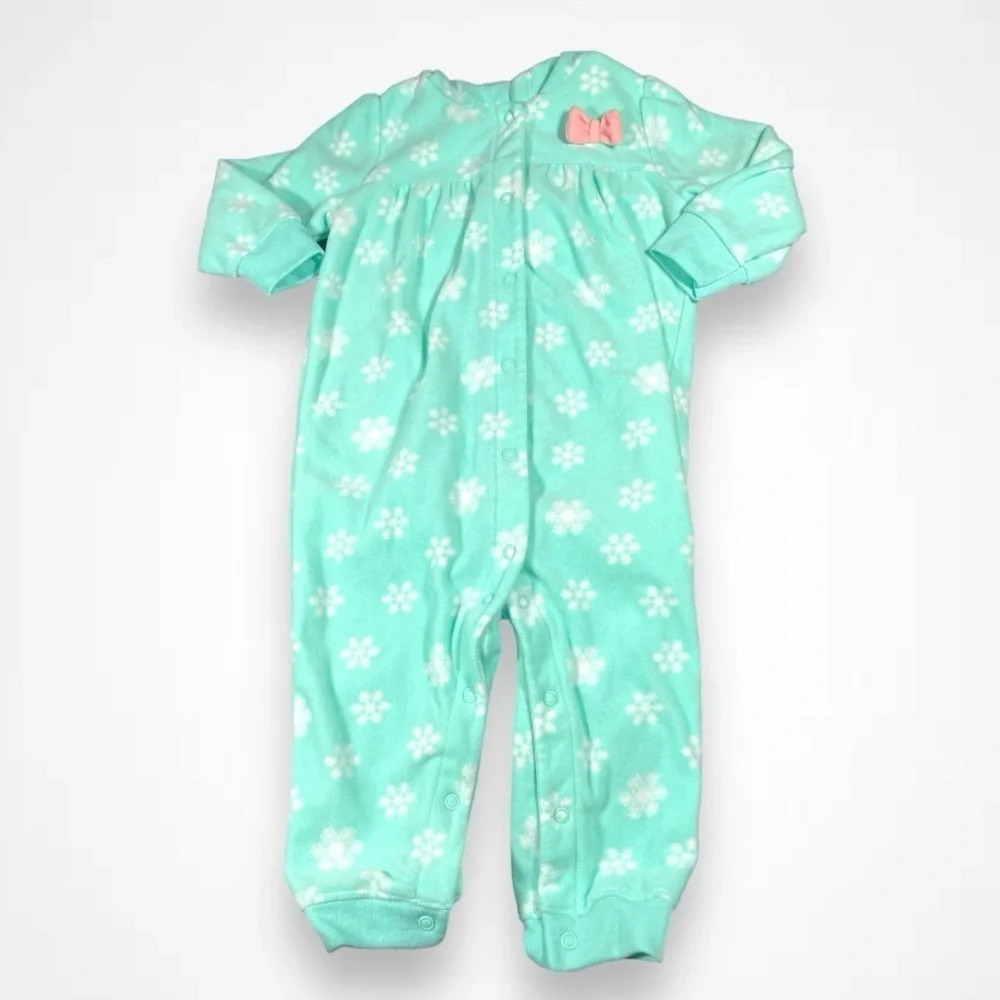4/$20 Carter’s Turquoise Fleece Hooded Sleeper/Footie